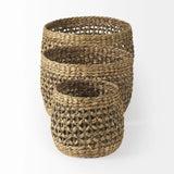 Set of Three 15" Brown Wicker Basket - Homeroots - Flyclothing LLC