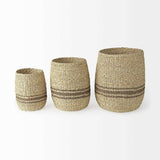 Set Of Three Detailed Wicker Storage Baskets - Homeroots - Flyclothing LLC