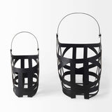 Set Of Two Black Geometric Metal Baskets - Homeroots - Flyclothing LLC