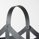 Set Of Two Black Geometric Metal Baskets - Homeroots - Flyclothing LLC