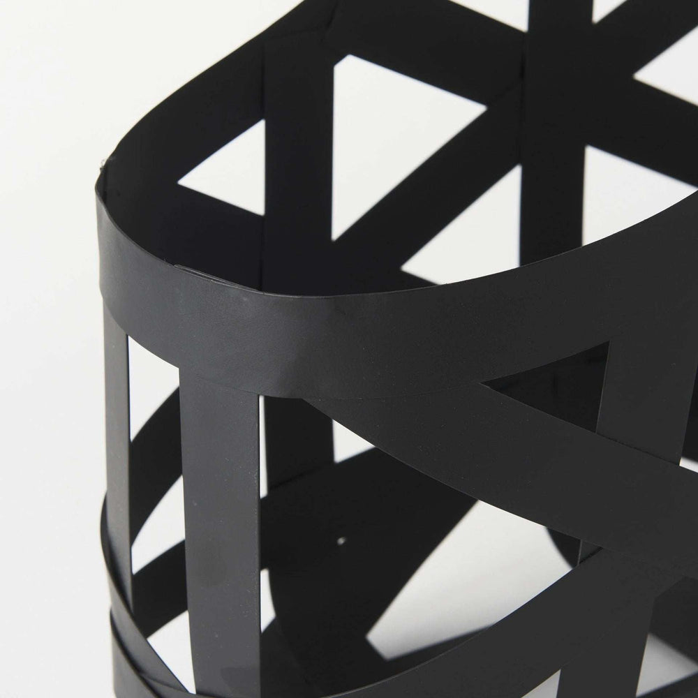 Set Of Two Black Geometric Metal Baskets - Homeroots - Flyclothing LLC