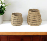 Set of Two 18" Brown Wicker Basket - Homeroots - Flyclothing LLC