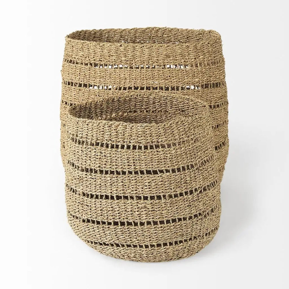 Set of Two 18" Brown Wicker Basket - Homeroots - Flyclothing LLC
