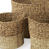 Set Of Three Two Tone Wicker Storage Baskets - Homeroots - Flyclothing LLC