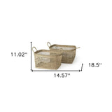 Set of Two 15" Natural Wicker Basket - Homeroots - Flyclothing LLC
