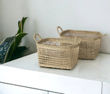 Set of Two 15" Natural Wicker Basket - Homeroots - Flyclothing LLC