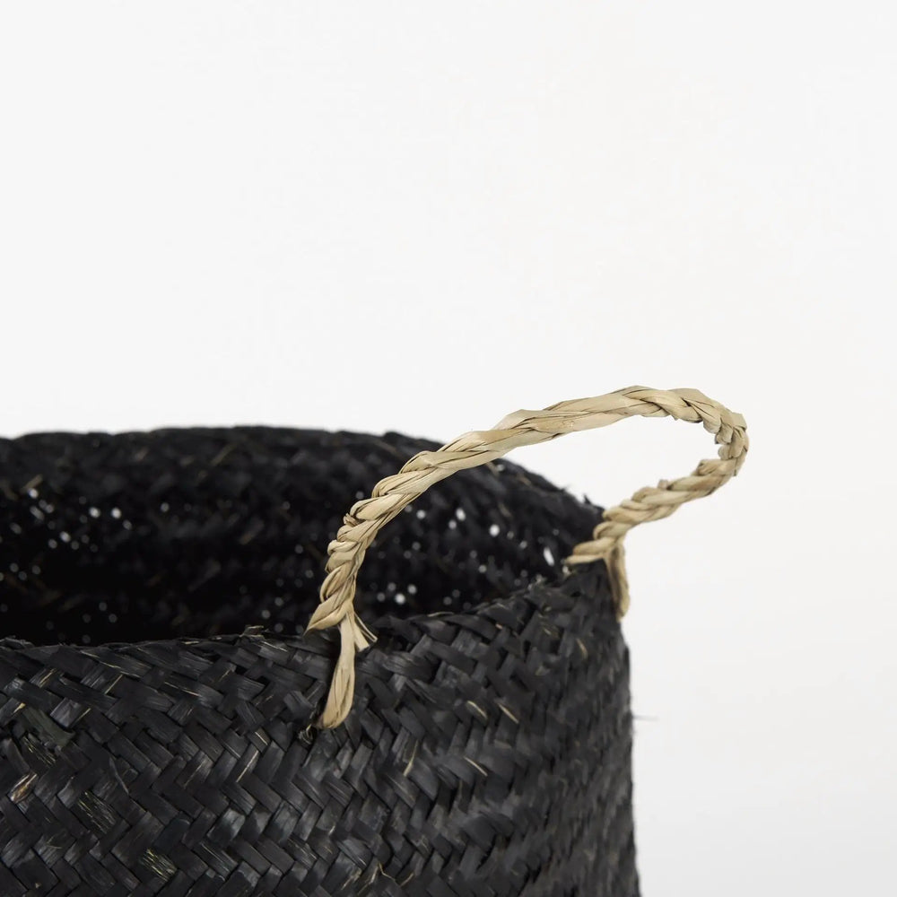 Set Of Three 10" Black Wicker Storage Baskets - Homeroots - Flyclothing LLC