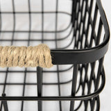 Set Of Two Black Metal Baskets - Homeroots - Flyclothing LLC