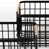 Set Of Two Black Metal Baskets - Homeroots - Flyclothing LLC