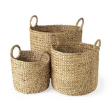 Set Of Three Braided Wicker Storage Baskets - Homeroots - Flyclothing LLC