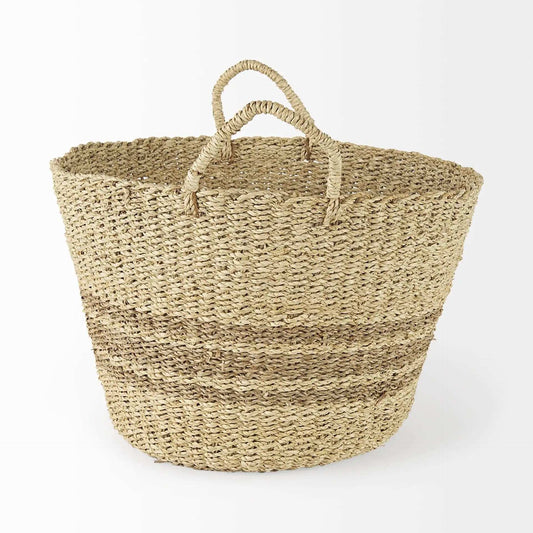 Set Of Two Detailed Wicker Storage Baskets - Homeroots - Flyclothing LLC