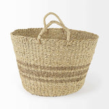Set Of Two Detailed Wicker Storage Baskets - Homeroots - Flyclothing LLC