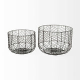 Set Of Two Black Metal Wire Chevron Bowls - Homeroots - Flyclothing LLC
