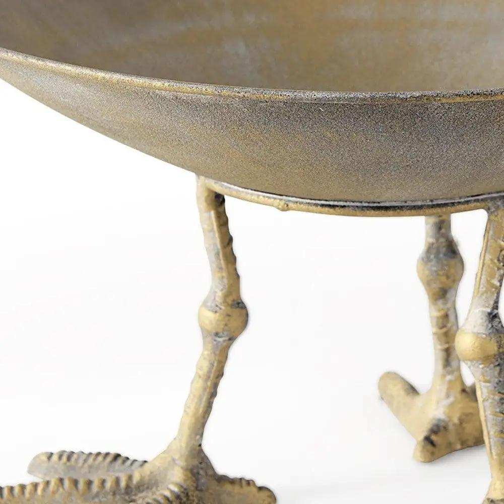 Antiqued Gold Webbed Feet Centerpiece Bowl - Homeroots - Flyclothing LLC