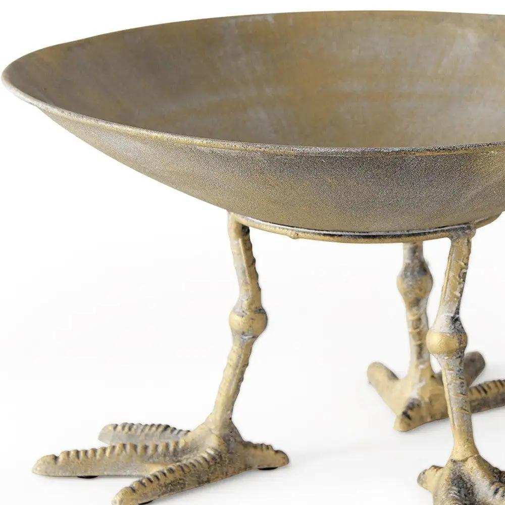 Antiqued Gold Webbed Feet Centerpiece Bowl - Homeroots - Flyclothing LLC