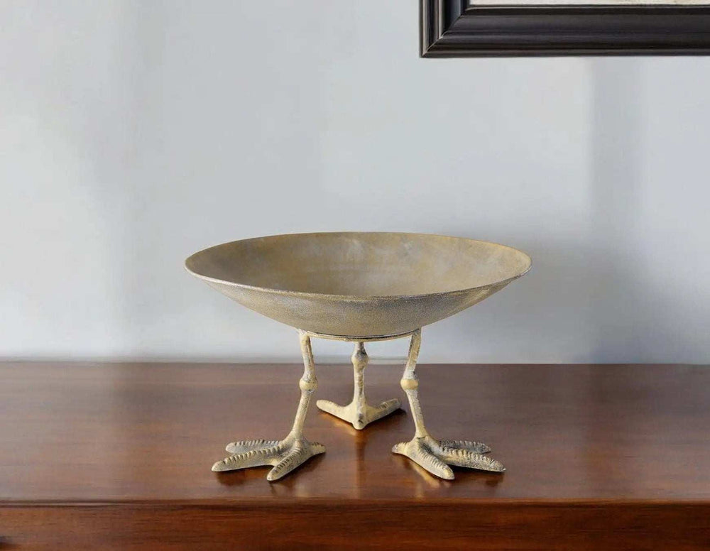 Antiqued Gold Webbed Feet Centerpiece Bowl - Homeroots - Flyclothing LLC