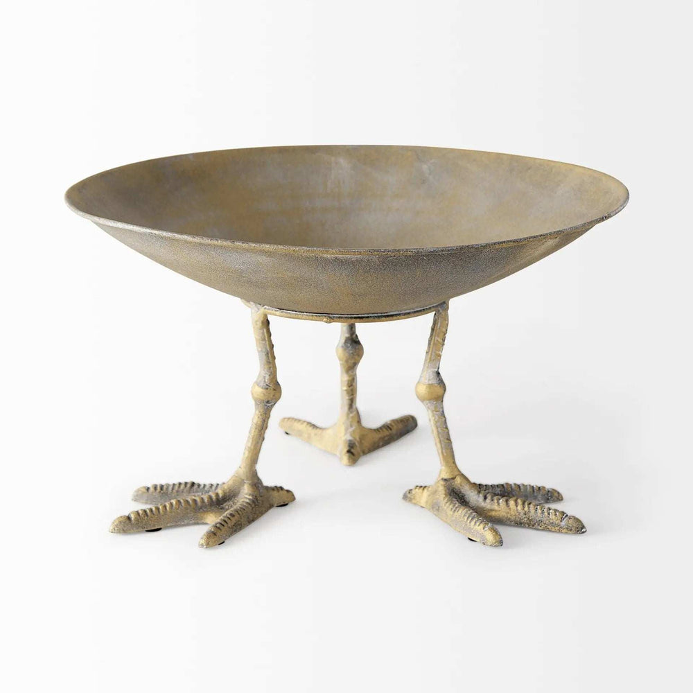Antiqued Gold Webbed Feet Centerpiece Bowl - Homeroots - Flyclothing LLC