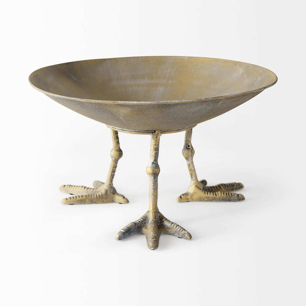 Antiqued Gold Webbed Feet Centerpiece Bowl - Homeroots - Flyclothing LLC
