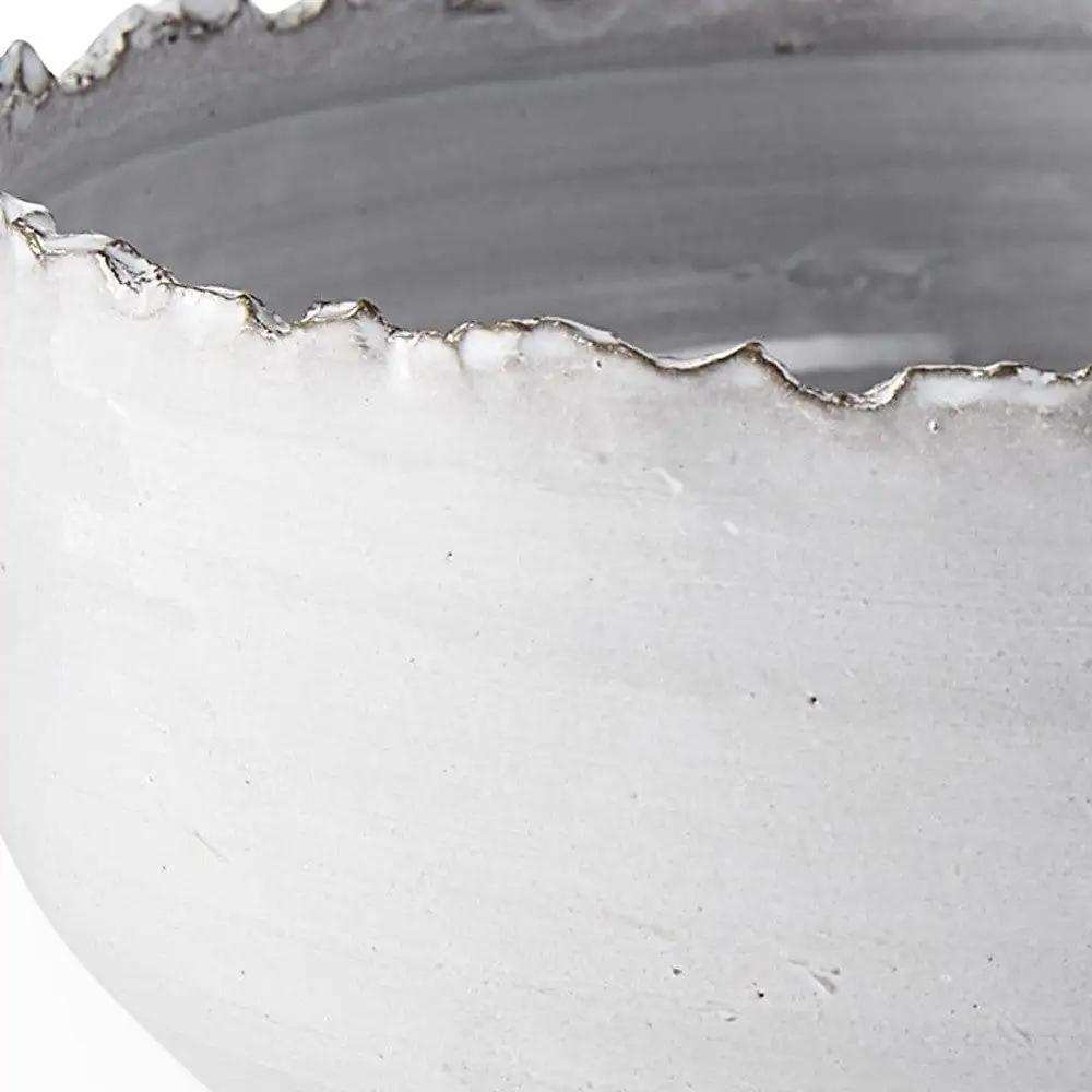 Artisan Gray White Ceramic Centerpiece Bowl - Homeroots - Flyclothing LLC