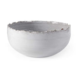 Artisan Gray White Ceramic Centerpiece Bowl - Homeroots - Flyclothing LLC