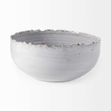 Artisan Gray White Ceramic Centerpiece Bowl - Homeroots - Flyclothing LLC