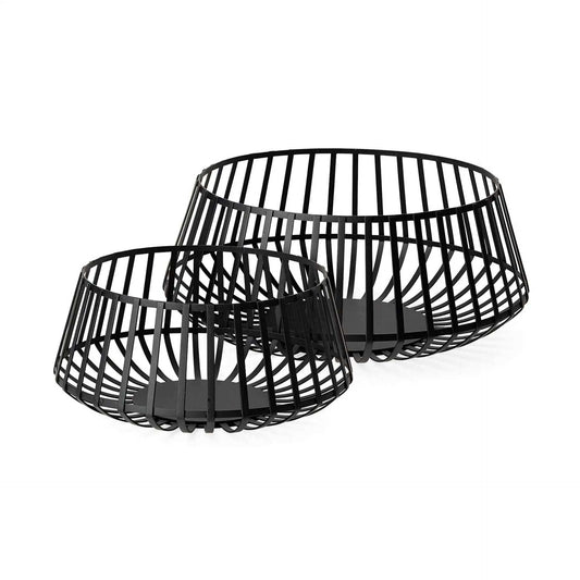 Set Of Two Black Metal Wire Decorative Bowls - Homeroots - Flyclothing LLC