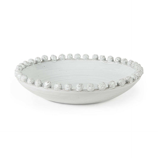 Off White Ceramic Centerpiece Bowl - Homeroots - Flyclothing LLC