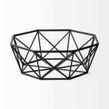Black Geometric Metal Centerpiec Bowl - Homeroots - Flyclothing LLC