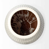 Petite White Embossed Stripes Ceramic Vase - Homeroots - Flyclothing LLC