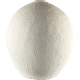 23" Wide White Textured Ceramic Vase - Homeroots