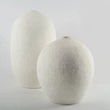 23" Wide White Textured Ceramic Vase - Homeroots