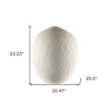 23" Wide White Textured Ceramic Vase - Homeroots