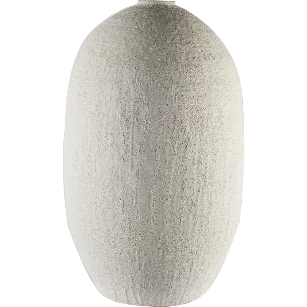 32" Narrow White Textured Ceramic Vase - Homeroots
