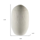 32" Narrow White Textured Ceramic Vase - Homeroots