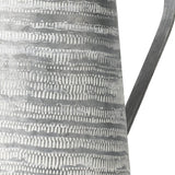 11" Gray and White Abstract Metal Jug Vase - Homeroots - Flyclothing LLC