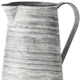 11" Gray and White Abstract Metal Jug Vase - Homeroots - Flyclothing LLC