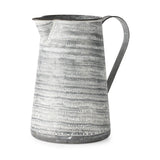 11" Gray and White Abstract Metal Jug Vase - Homeroots - Flyclothing LLC