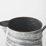 11" Gray and White Abstract Metal Jug Vase - Homeroots - Flyclothing LLC