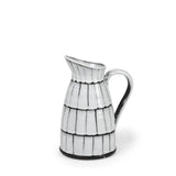 10" White And Black Artisan Glaze Ceramic Pitcher - Homeroots - Flyclothing LLC