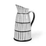 13" White And Black Artisan Glaze Ceramic Pitcher - Homeroots - Flyclothing LLC