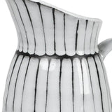13" White And Black Artisan Glaze Ceramic Pitcher - Homeroots - Flyclothing LLC
