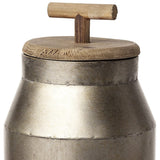 14" Silver Metal Decorative Canister - Homeroots