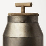 14" Silver Metal Decorative Canister - Homeroots