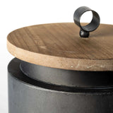 Set of Two Dark Gray Metal Decorative Canister - Homeroots - Flyclothing LLC