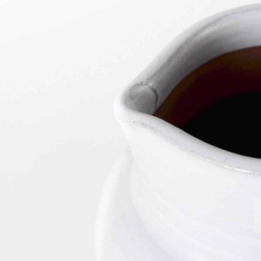 9" Rustic White And Blue Stripe Ceramic Jug - Homeroots - Flyclothing LLC