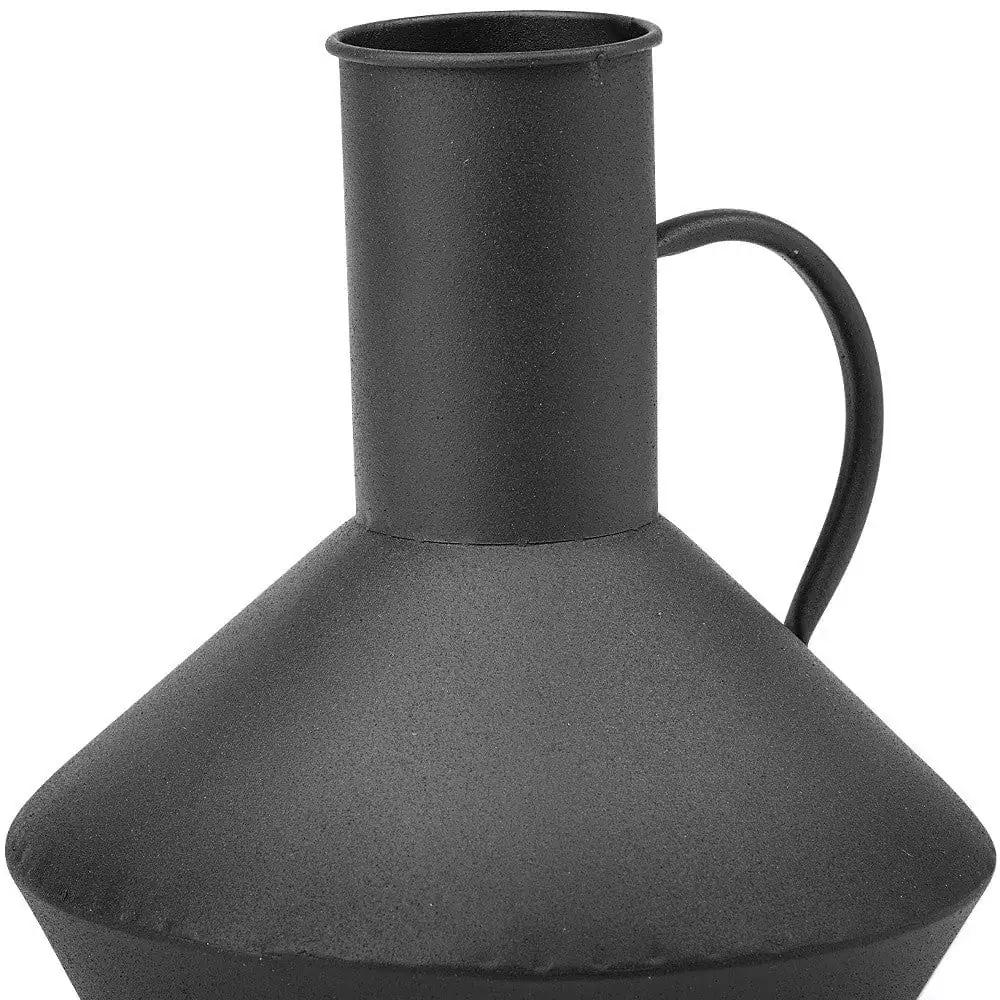 8" Black Metal Decorative Jug Tabletop Sculpture - Homeroots