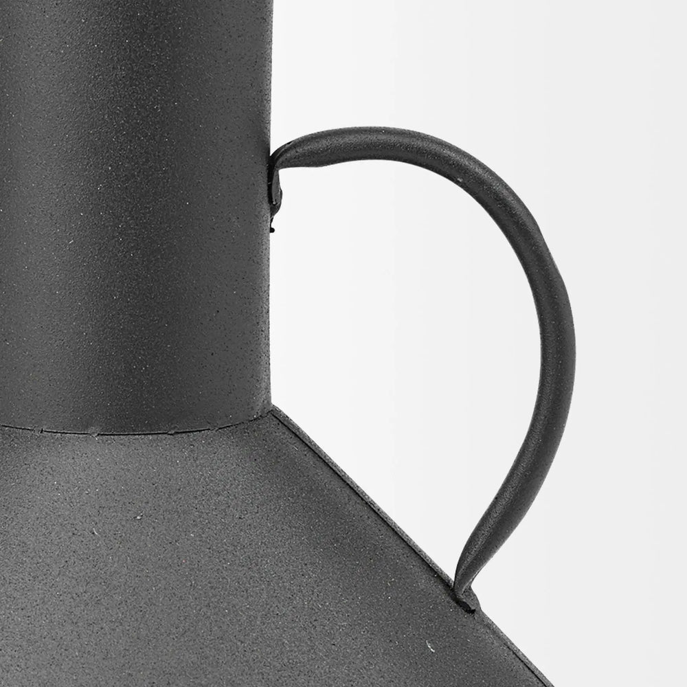 8" Black Metal Decorative Jug Tabletop Sculpture - Homeroots