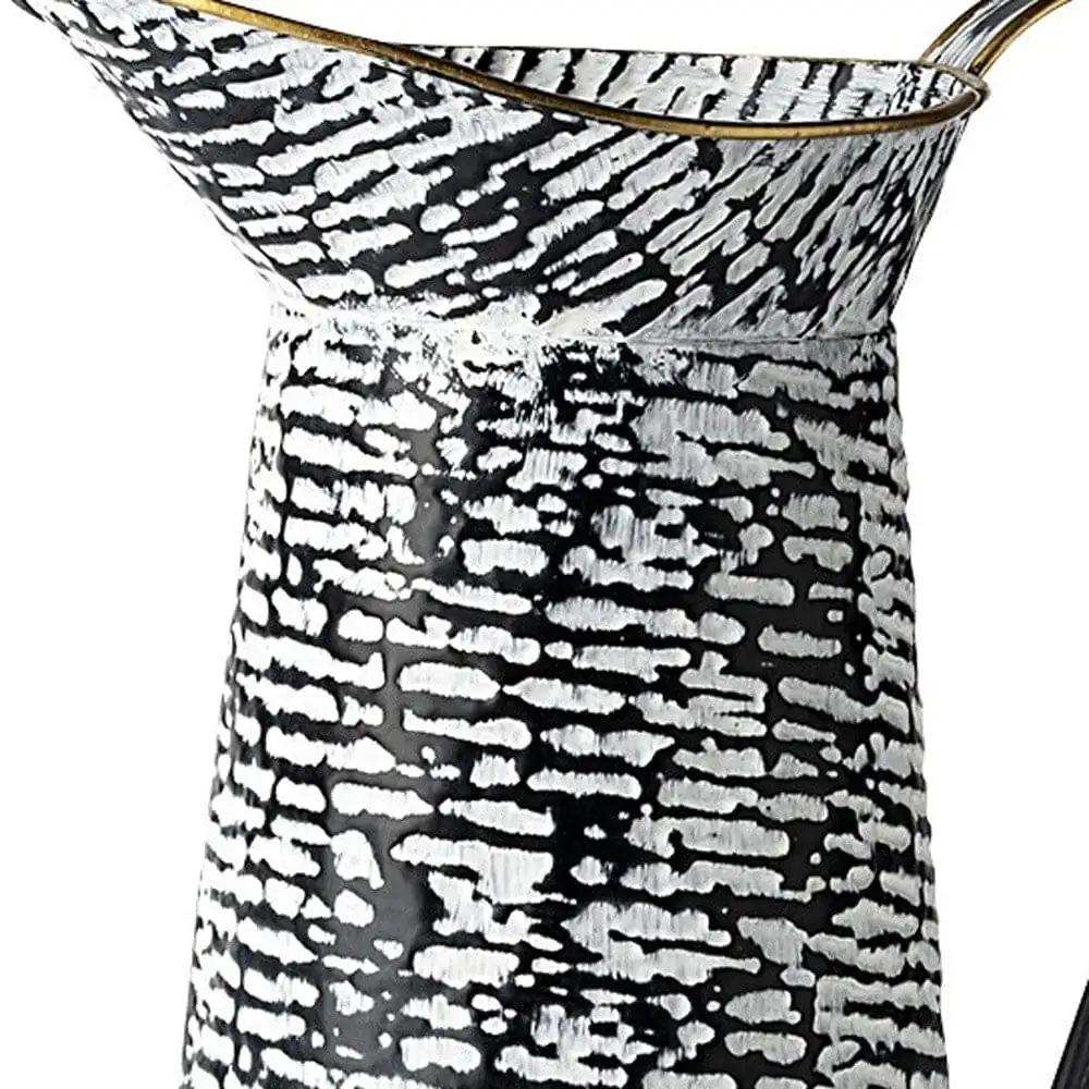 Black And White Textured Jug Vase - Homeroots - Flyclothing LLC