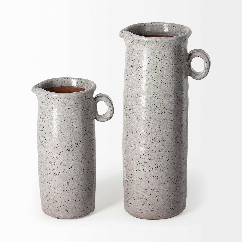 Gray Speckle Decorative Ceramic Jug - Homeroots - Flyclothing LLC