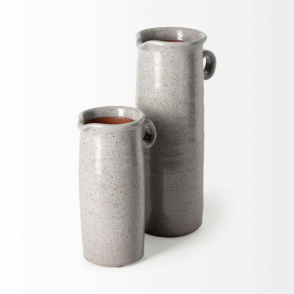 Tall Gray Speckle Decorative Ceramic Jug - Homeroots - Flyclothing LLC